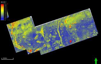 400-700m RMS Amplitude Map of the Shelburn 3D seismic survey – Offshore Nova Scotia